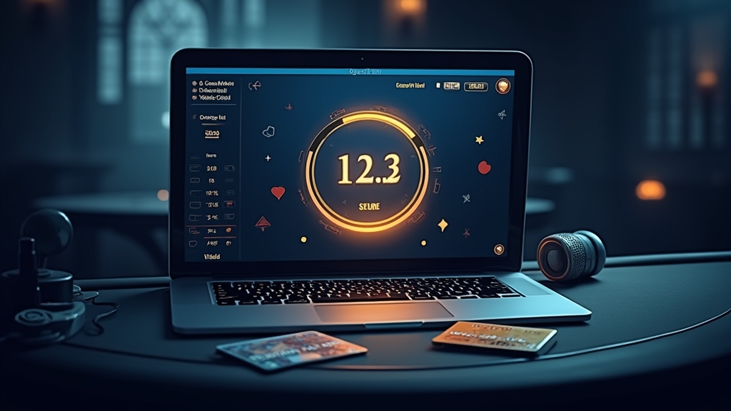 Glowing withdrawal timer beside secure casino cashier screens